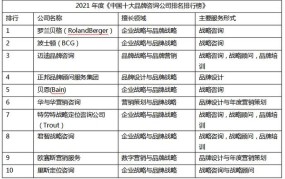 国内前十咨询公司有哪些？比较知名的咨询公司排行榜